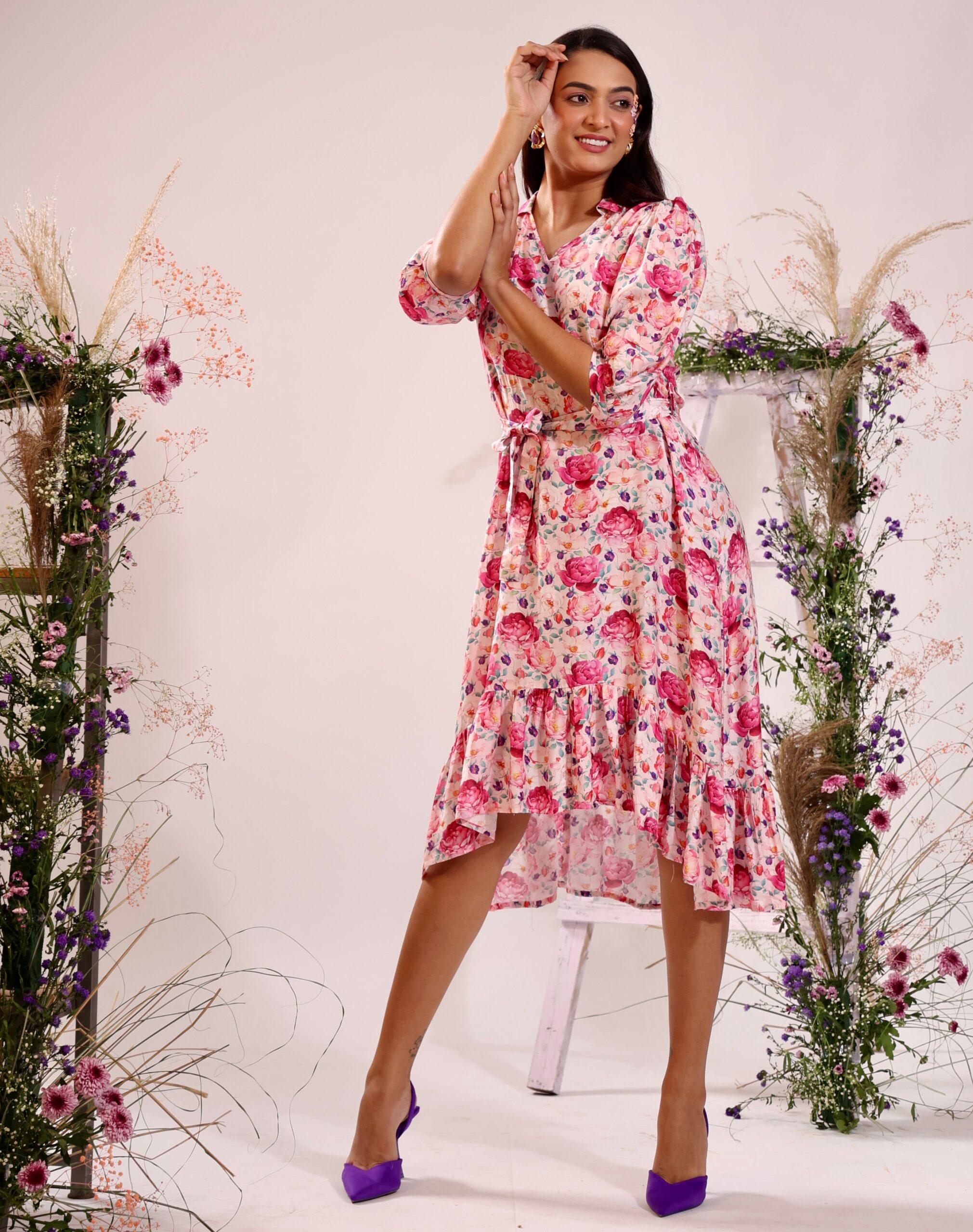 Rosseate Muslin Silk Pink Dress - Image 2