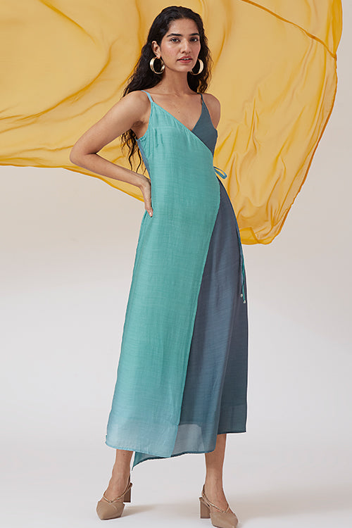 Okhai 'Seatherny' Ombre Sleeveless Modal Silk Wrap Dress - Image 6