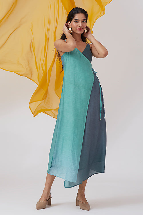 Okhai 'Seatherny' Ombre Sleeveless Modal Silk Wrap Dress - Image 8