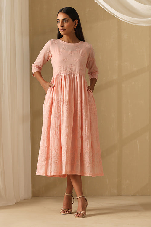 Okhai Rehmat Chikankari Pure Cotton Dress - Image 3