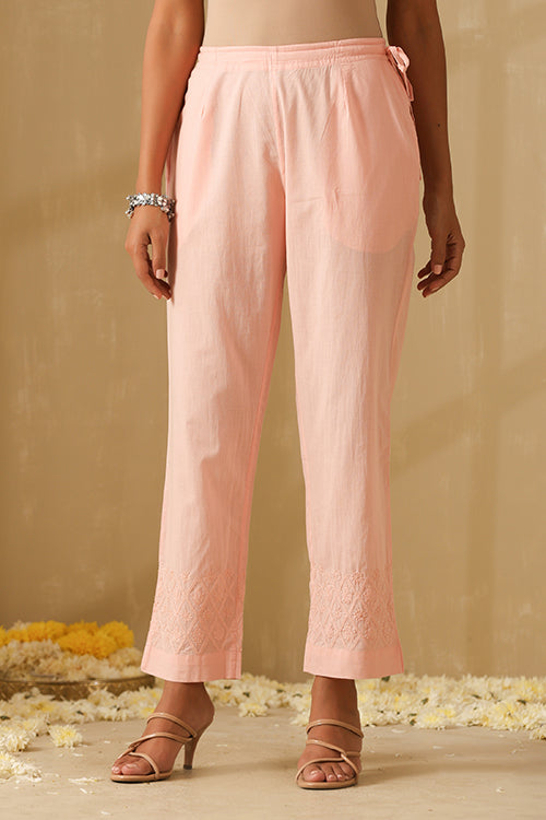 Okhai Gauhar Chikankari and Mukaish work Pure Cotton Kurta Pant Set with Dupatta - Image 8