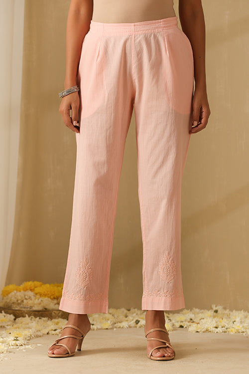 Okhai Parveen Chikankari and Mukaish work Pure Cotton Kurta Pant Set with Dupatta - Image 9