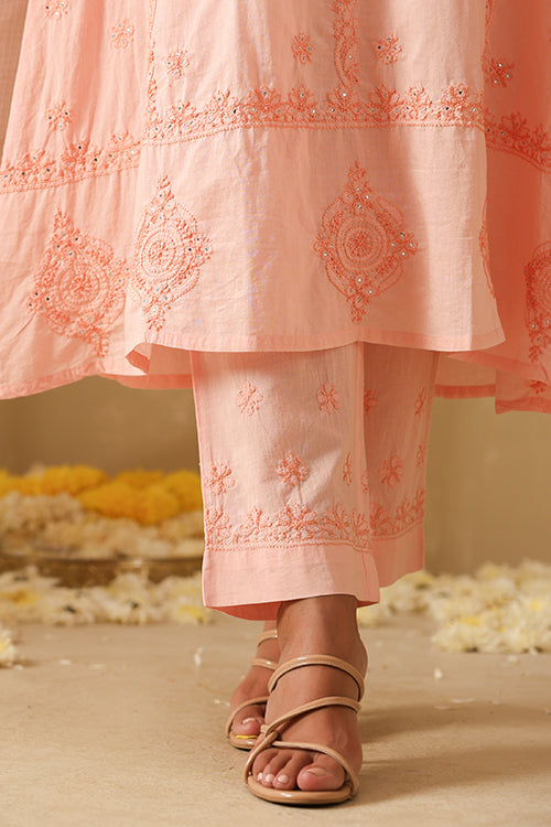 Okhai Dehleez Chikankari and Mukaish work Pure Cotton Kurta Pant Set with Dupatta - Image 6