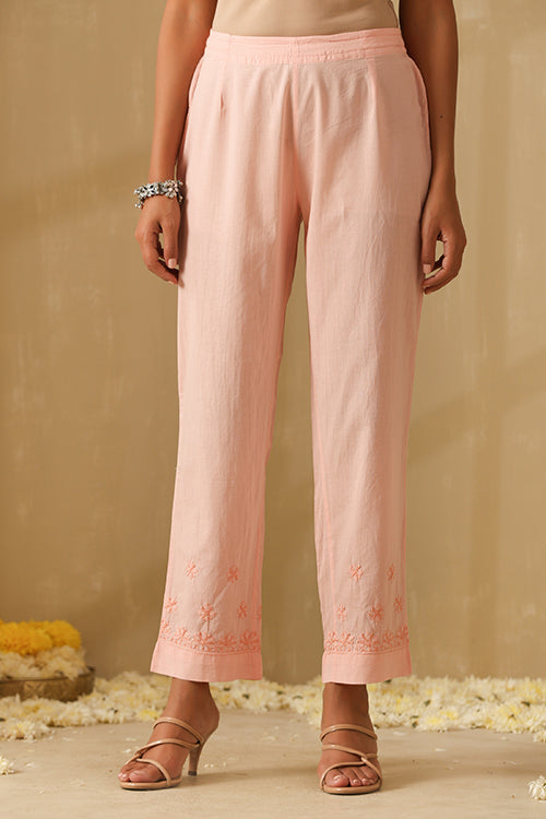 Okhai Dehleez Chikankari and Mukaish work Pure Cotton Kurta Pant Set with Dupatta - Image 9