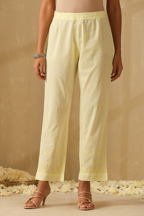 Okhai Qainaat Chikankari and Mukaish work Pure Cotton Kurta Pant Set with Dupatta - Image 8