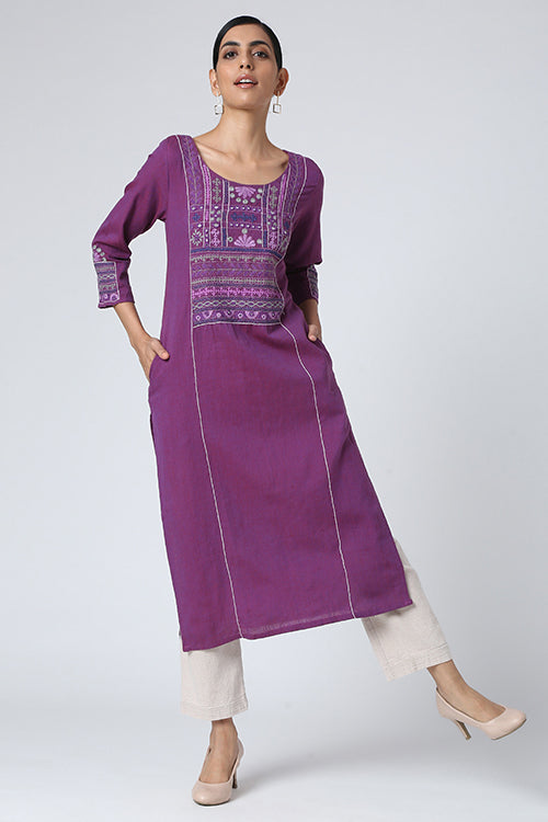 Okhai 'Gauhar' Mirror Work Hand Embroidery Kurta - Image 2