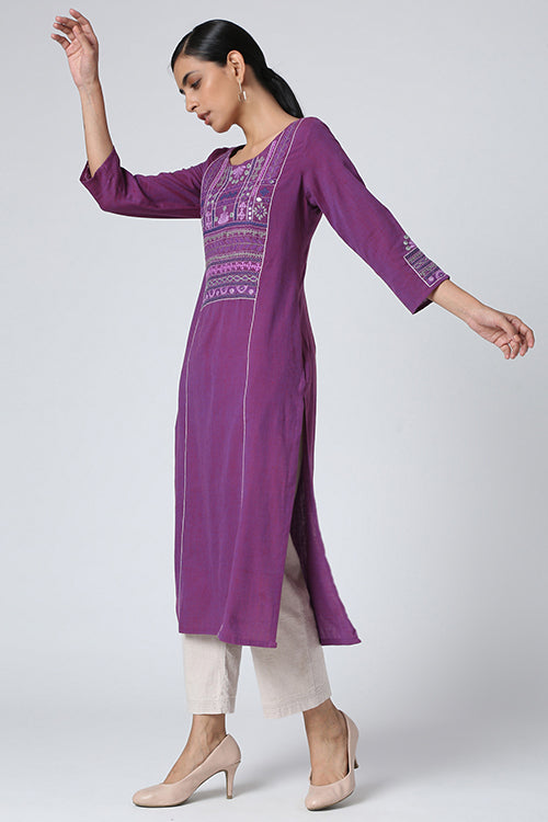 Okhai 'Gauhar' Mirror Work Hand Embroidery Kurta - Image 3