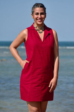 Okhai Tender Ballad Pure Cotton Collared Short Dress