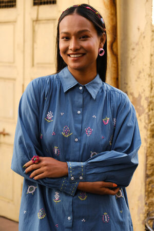 Okhai Cassata Suf Embroidered Hand-woven Cotton Antifit Dress