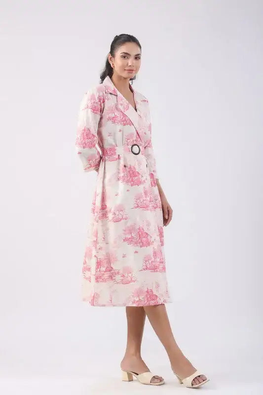 Sunset Pink Cotton Flex Dress - Image 2