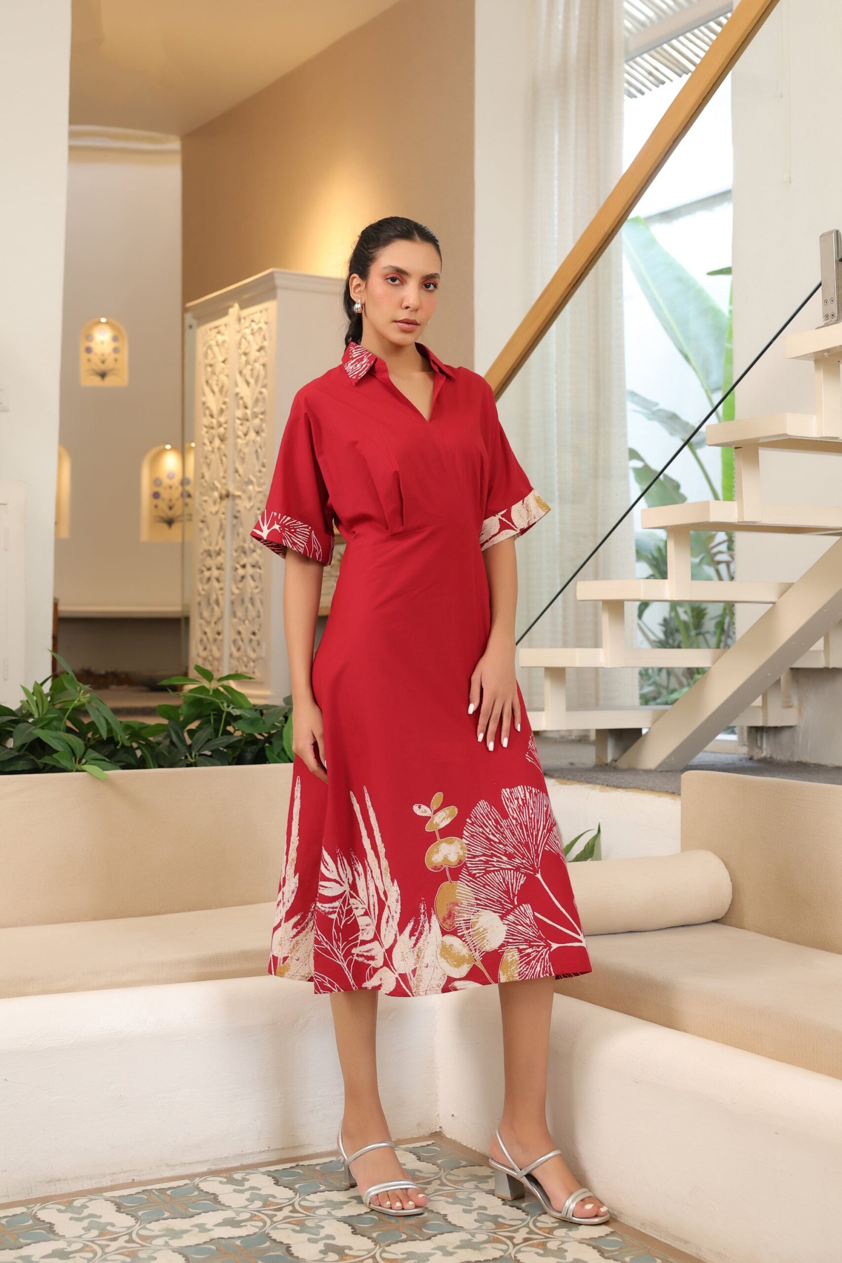 Scarlet Charm Cotton Dress - Image 2