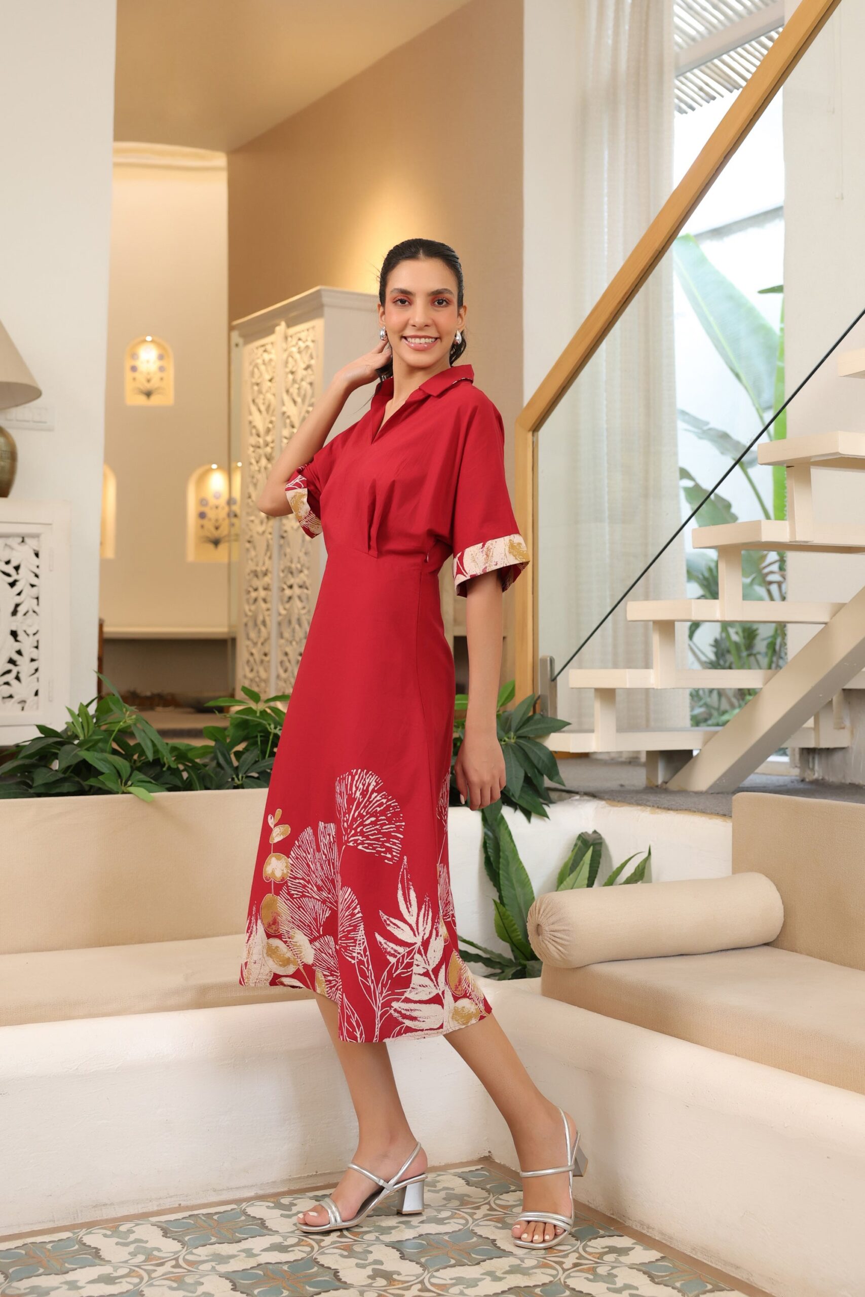 Scarlet Charm Cotton Dress - Image 7