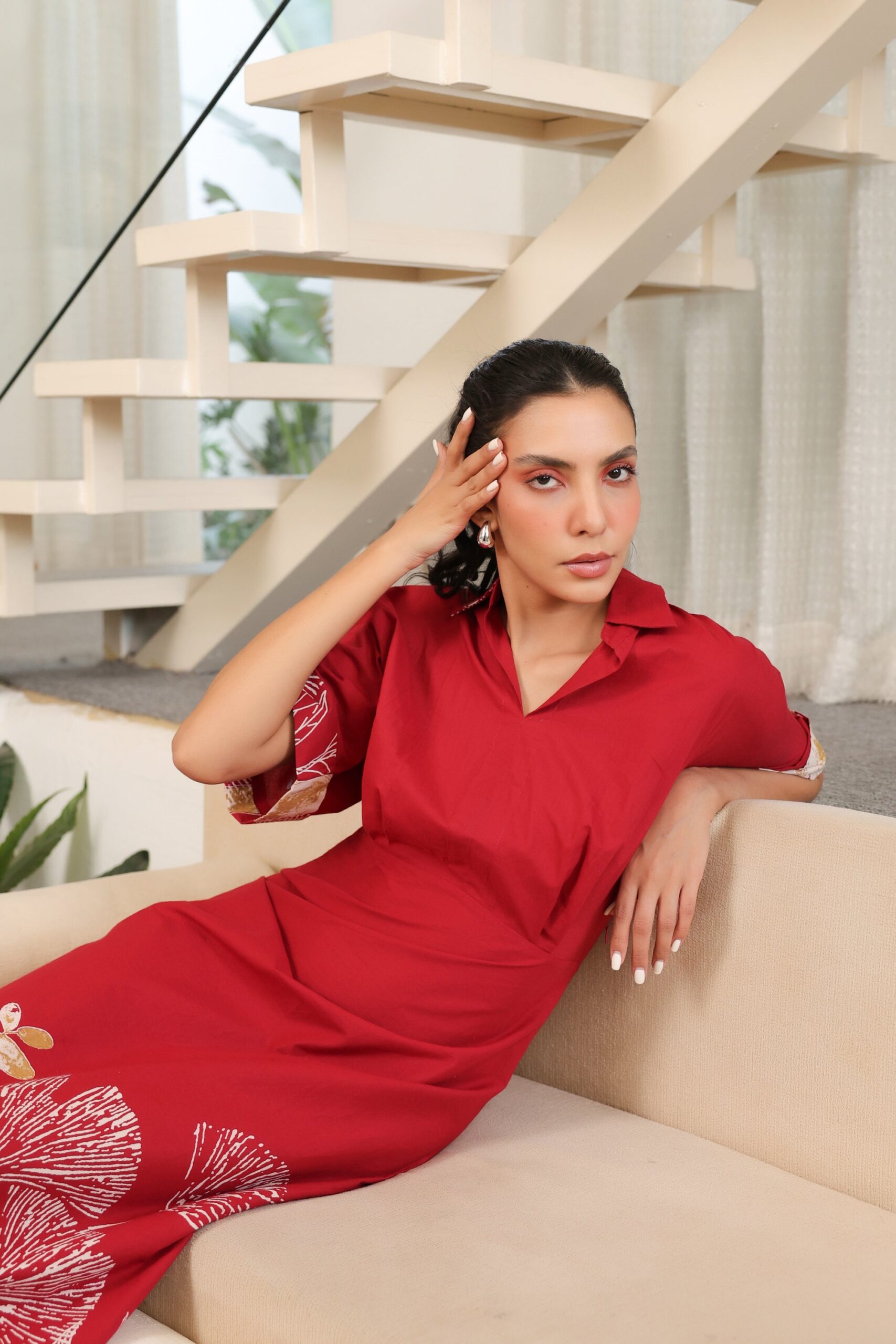 Scarlet Charm Cotton Dress - Image 11