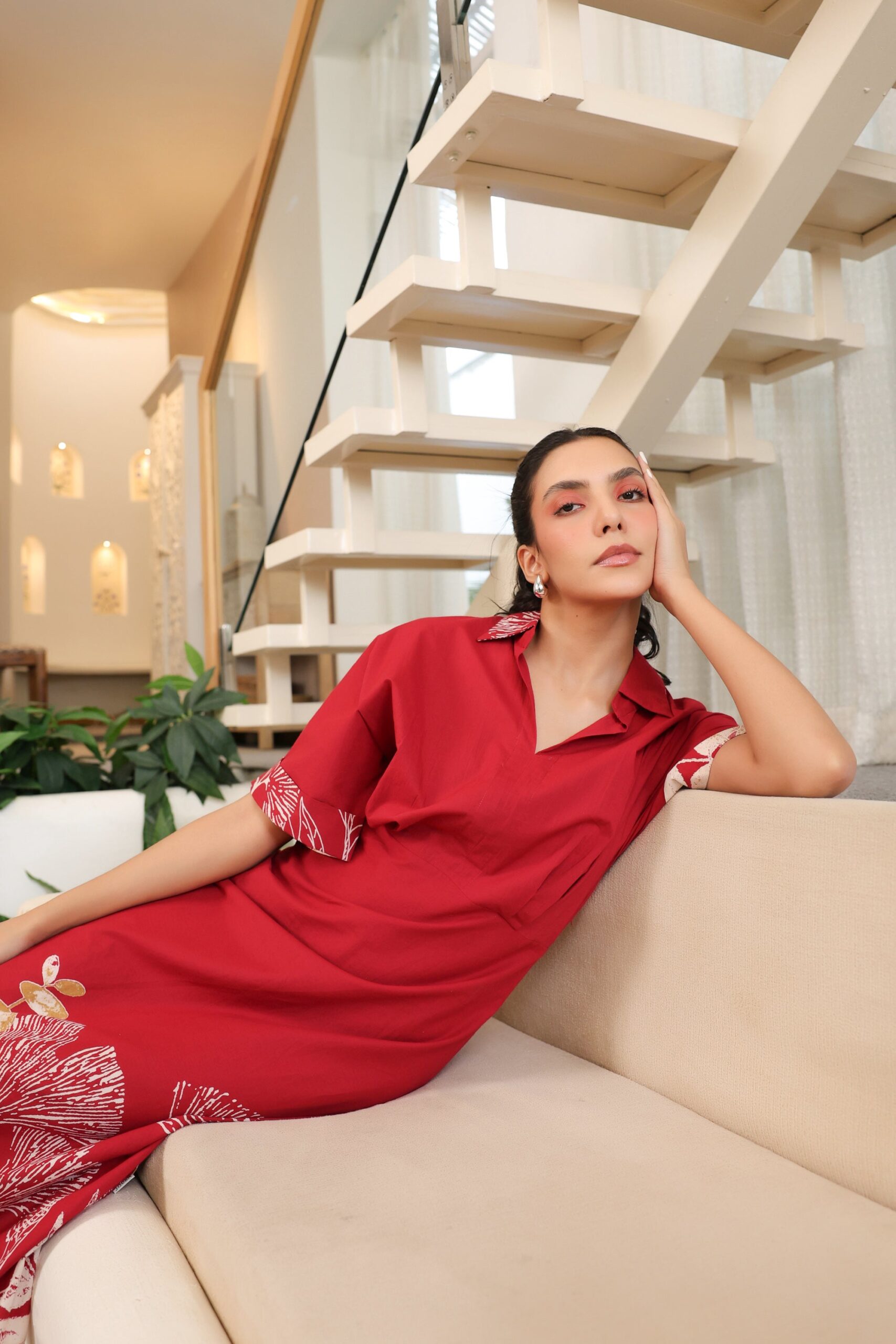 Scarlet Charm Cotton Dress - Image 12