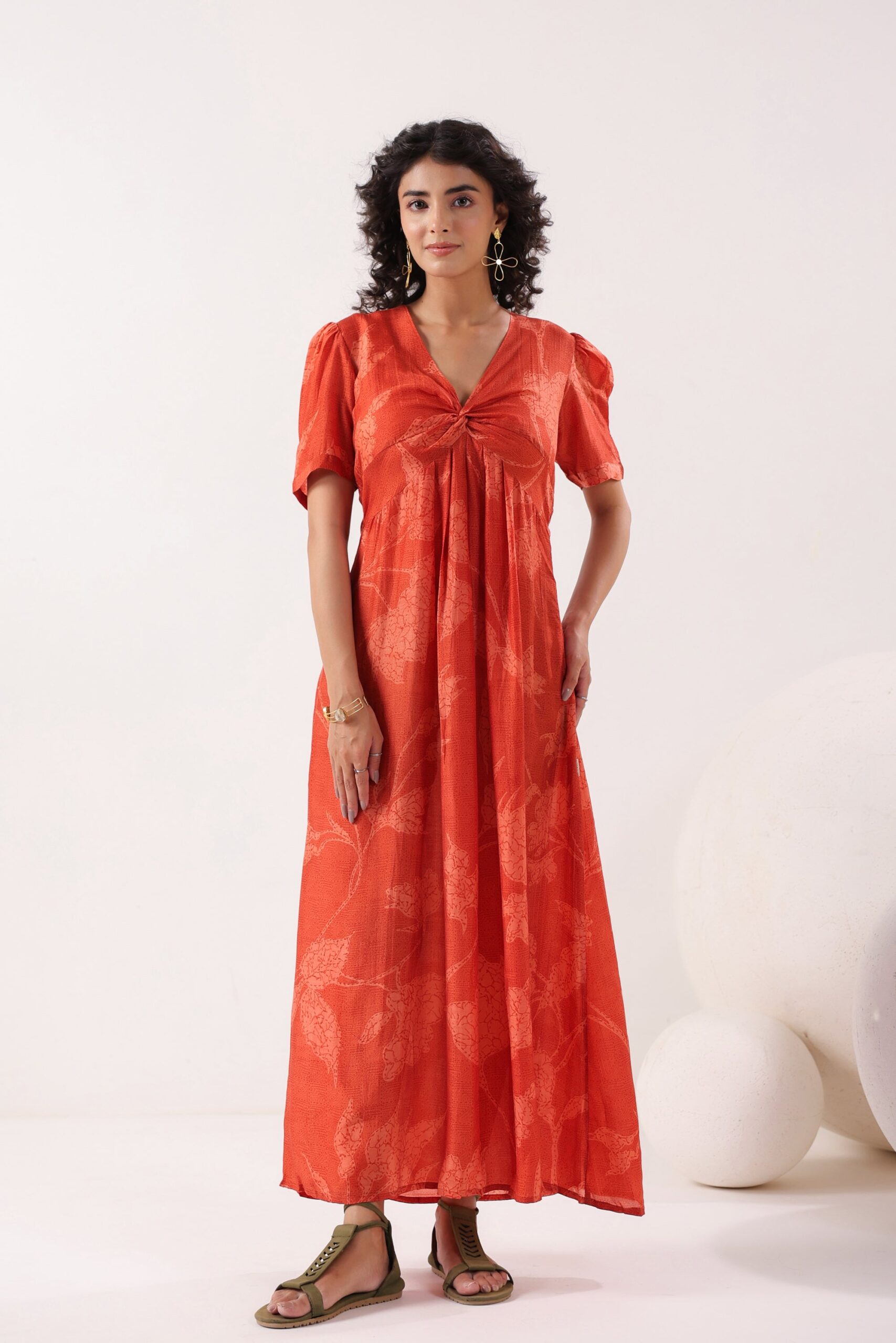 Rust Breeze Silk Sundress - Image 5