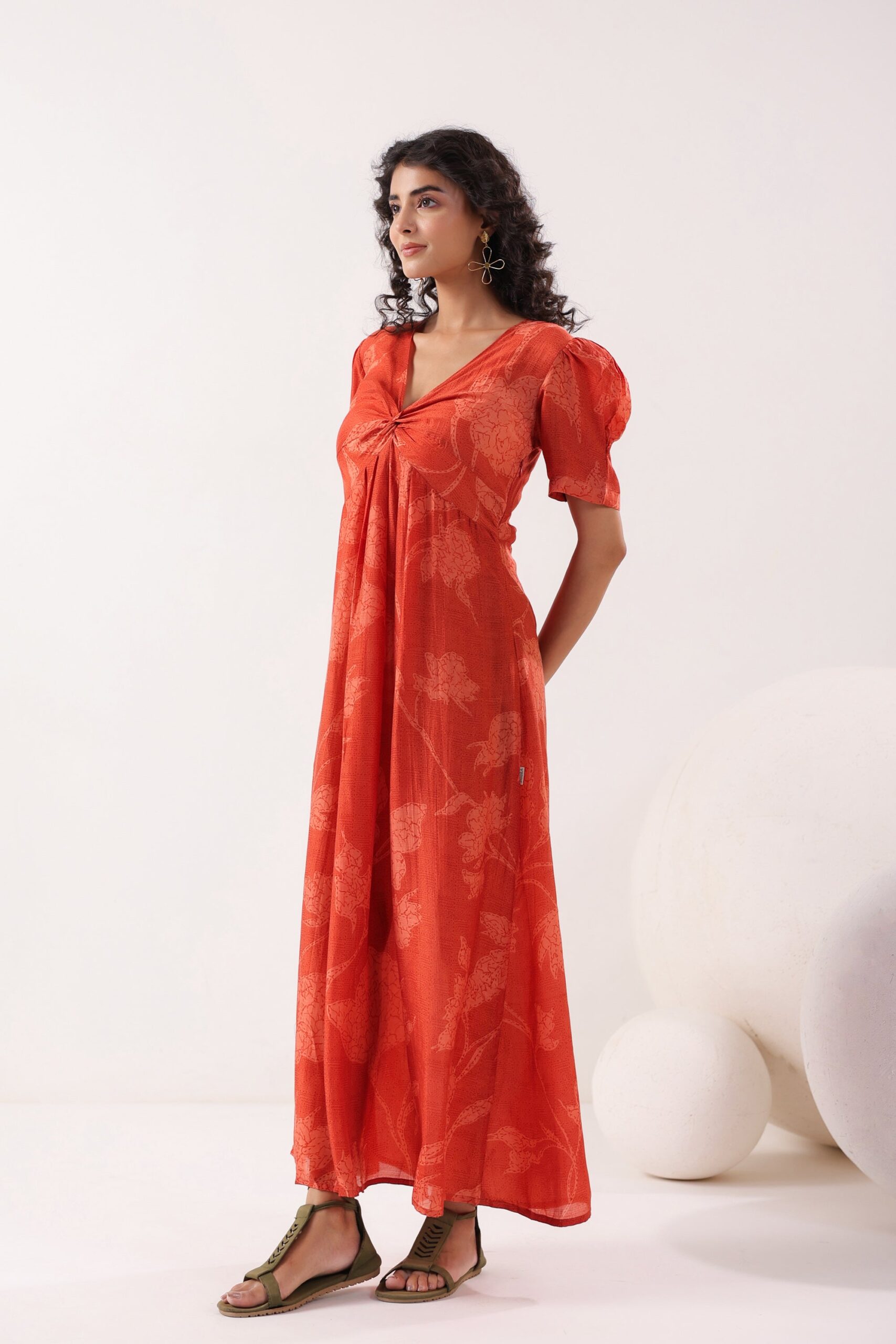 Rust Breeze Silk Sundress - Image 3