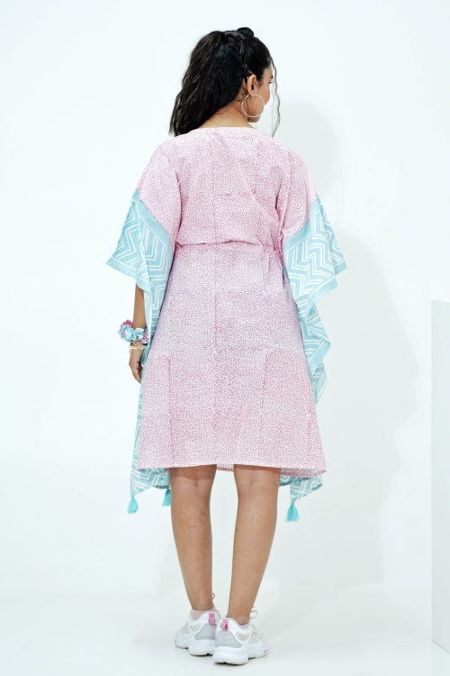 Sooti Syahi Candy Floss Hand Block Printed Kaftan - Image 6