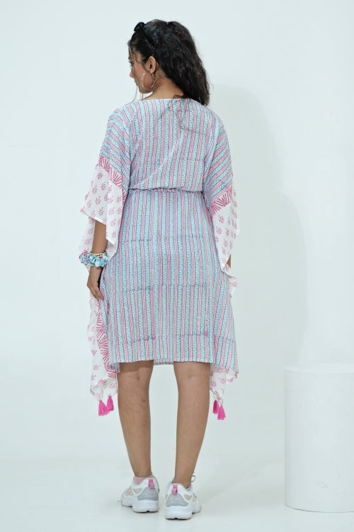 Sooti Syahi Cotton Candy Hand Block Printed Kaftan - Image 7