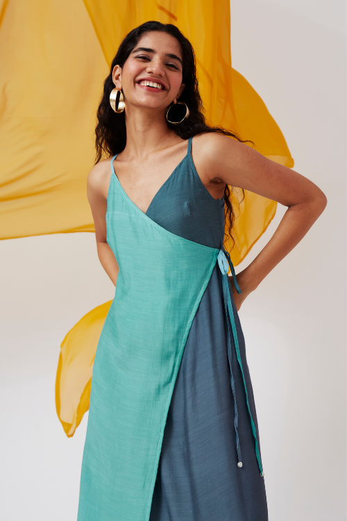 Okhai 'Seatherny' Ombre Sleeveless Modal Silk Wrap Dress - Image 2
